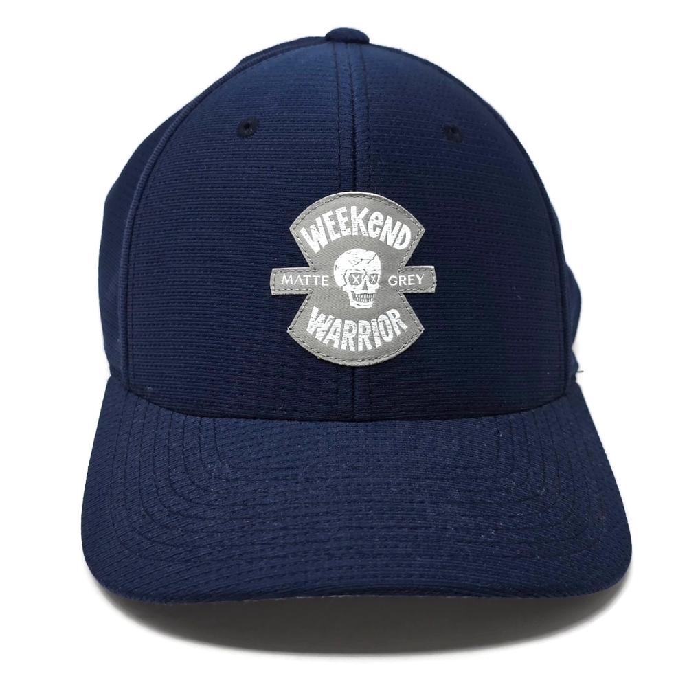 Haus of Grey Matte Grey Weekend Warrior Tricot Flex Fit Cap Hat Navy